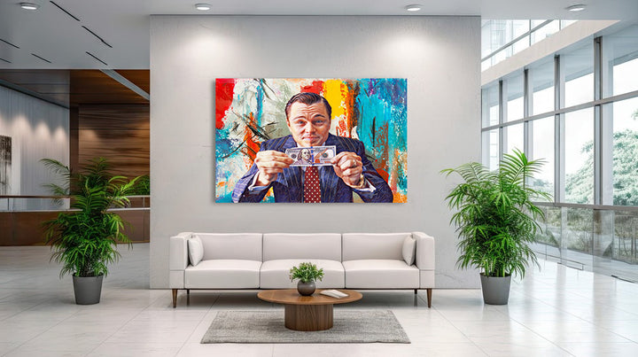 Wolf of Wall Street, Canvas Wall Art, Money Talks, Modern Pop Art
