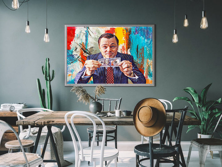 Wolf of Wall Street, Canvas Wall Art, Money Talks, Modern Pop Art