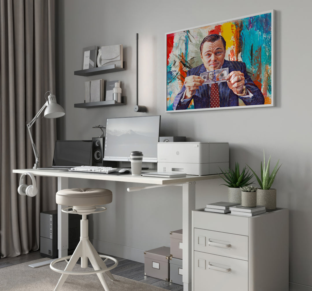 Wolf of Wall Street, Canvas Wall Art, Money Talks, Modern Pop Art