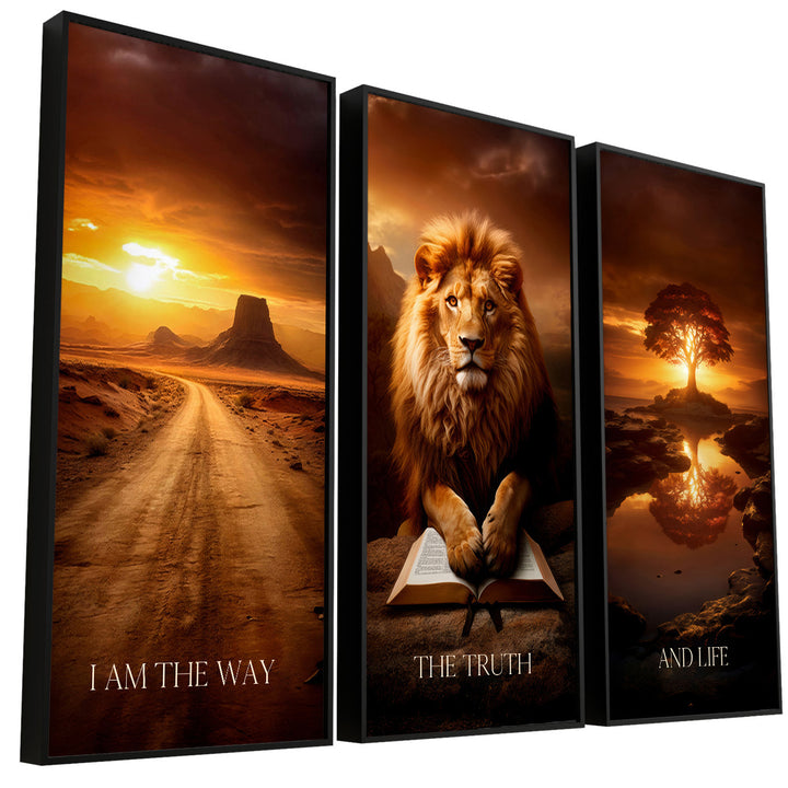 Lion of Judah and Scriptures Religious Canvas Print