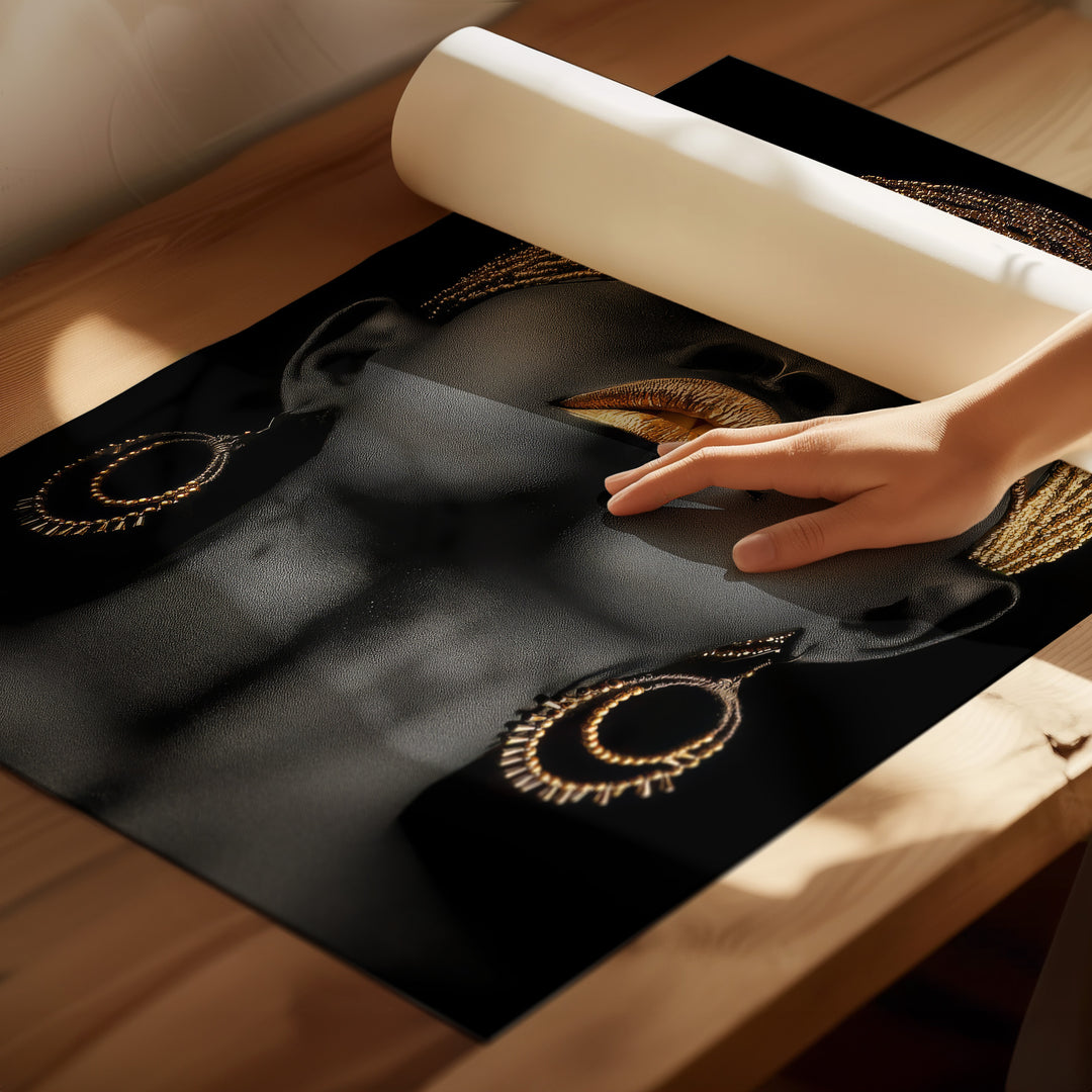 African Woman Modern Gold Canvas Print