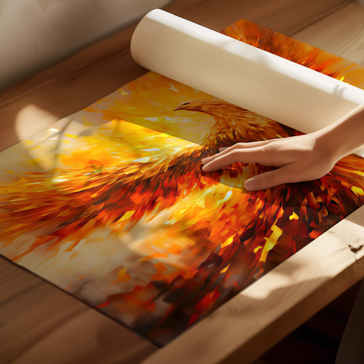 Phoenix Rebirth Canvas Art – Majestic Fire Bird Wall Decor