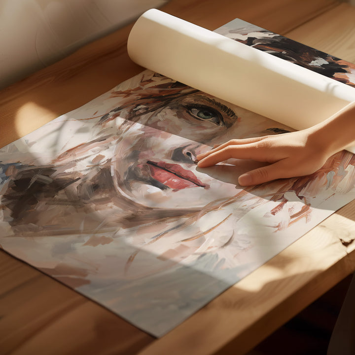 Flame & Focus – Abstract Redhead Portrait Canvas Print