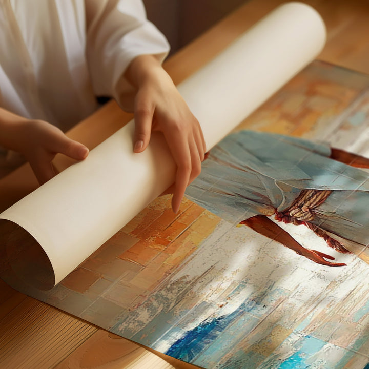 Jesus on The Water Grid Canvas