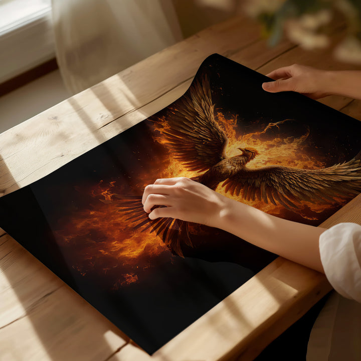 Rising Pheonix Abstract Canvas Print