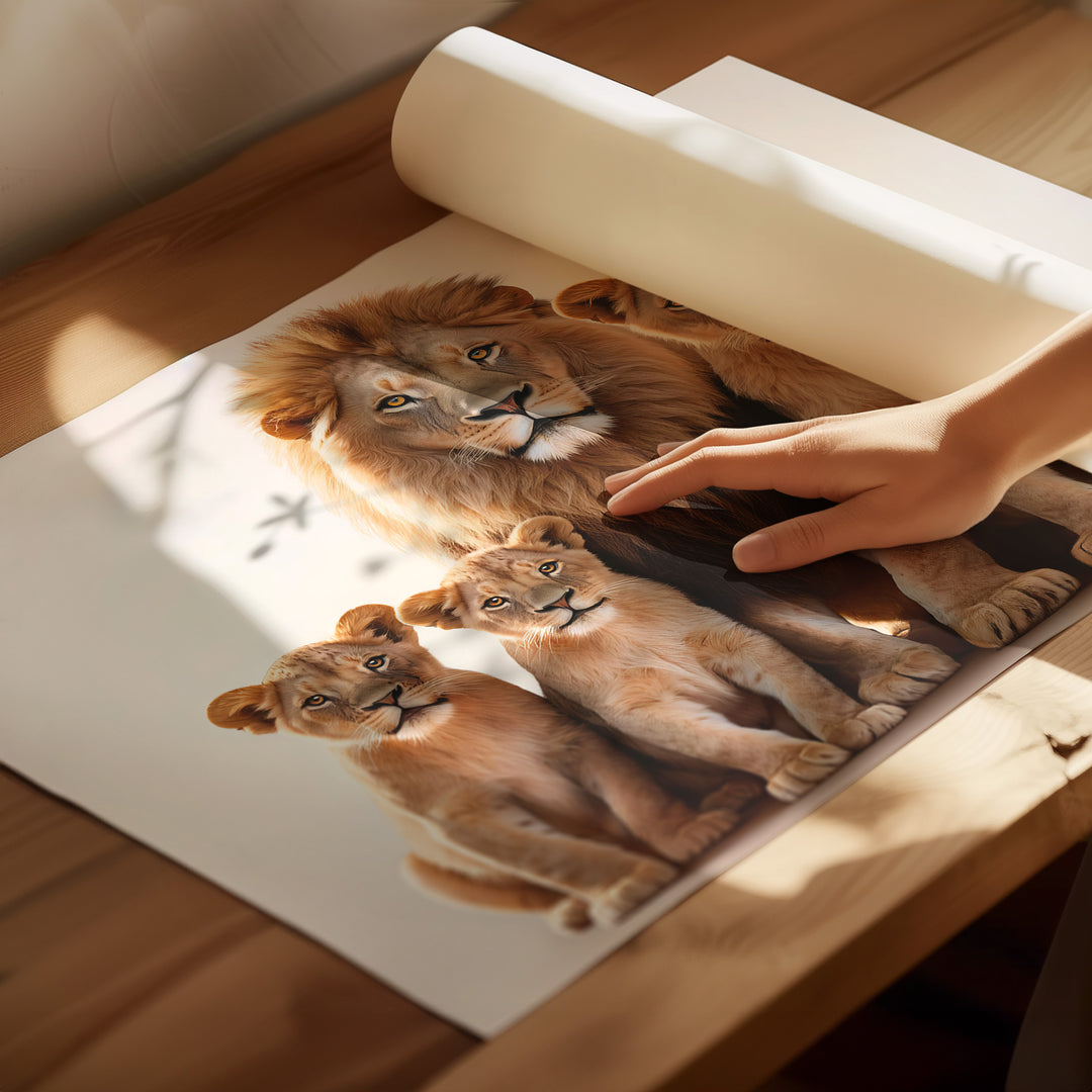 Lion Family Canvas Print