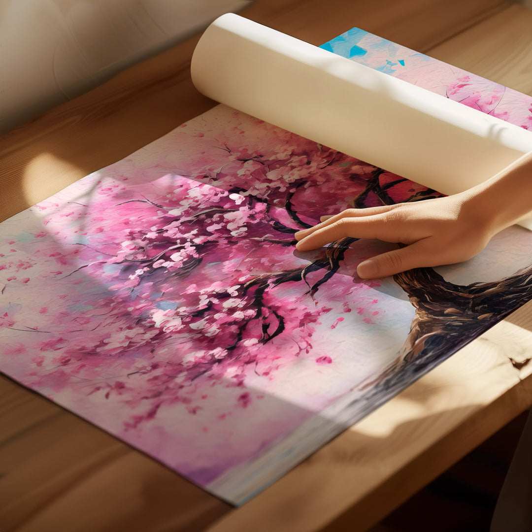 Cherry Blossom Tree of Life Canvas – Pink Tree Art