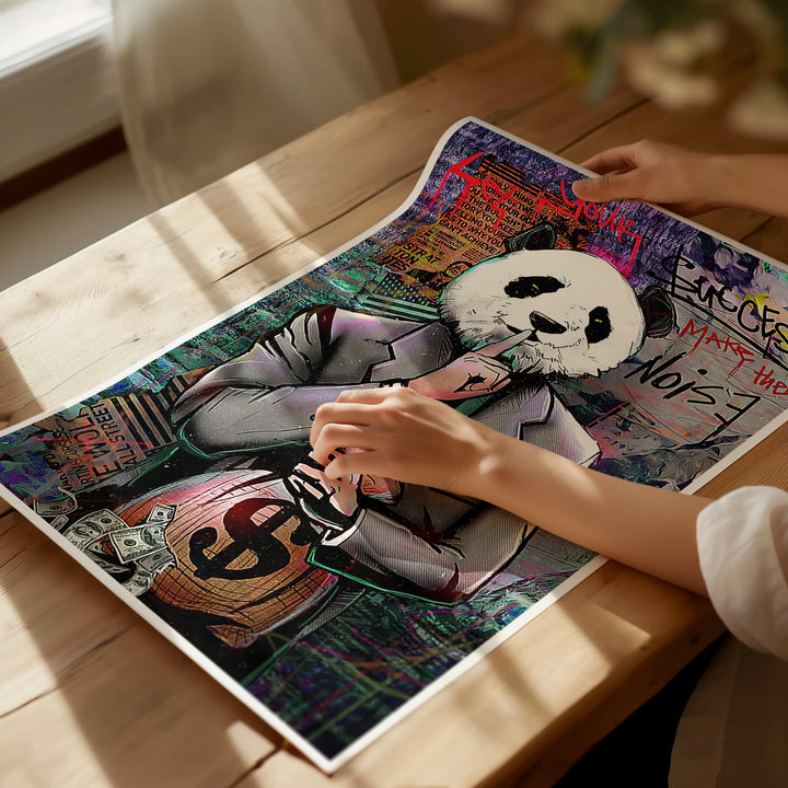 Success Panda Graffiti Pop Canvas Print