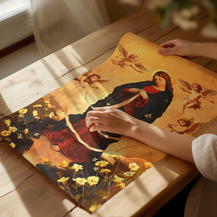 Our Lady Undoer of Knots – Framed Catholic Canvas Art