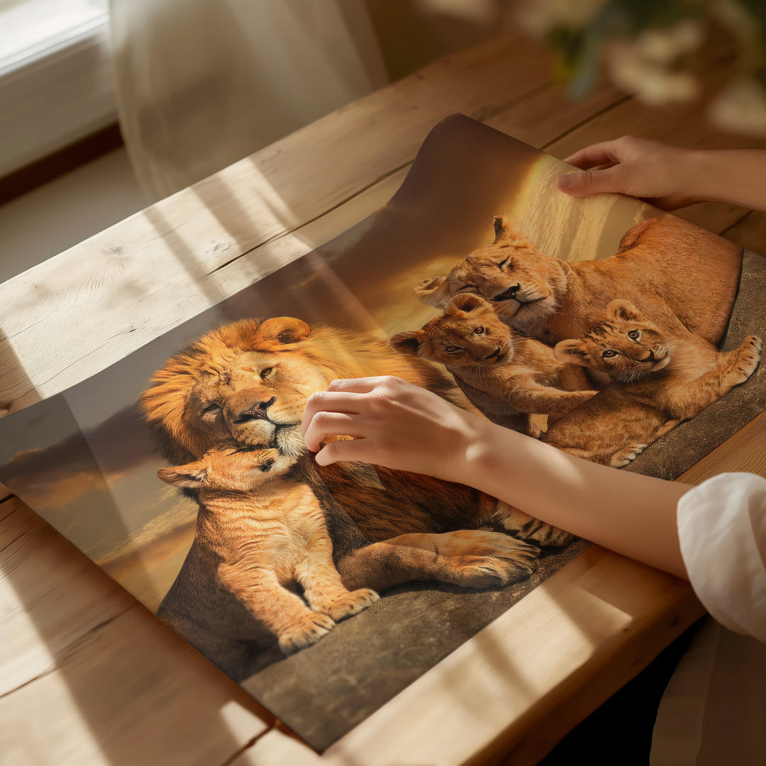 Lion Family Wall Art Canvas Print