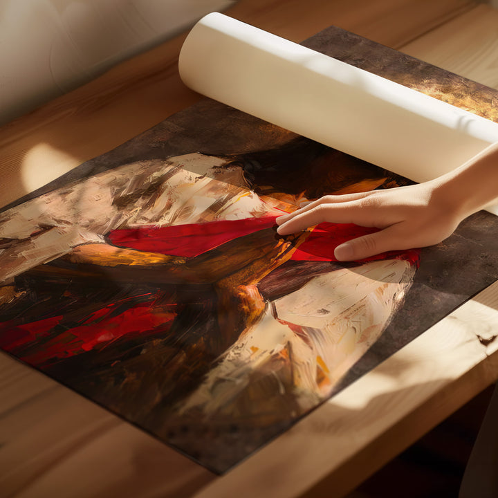 Jesus Praying Abstract Religious Canvas Print