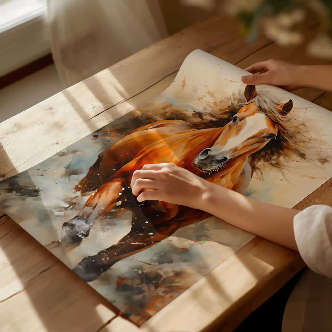 Running Horse Modern Canvas Print