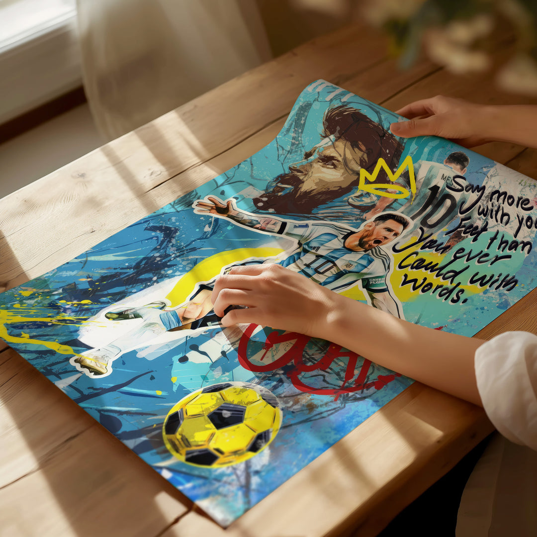 GOAT Messi Pop Graffiti Wall Art