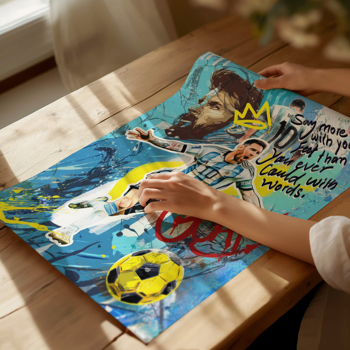 GOAT Messi Pop Graffiti Wall Art