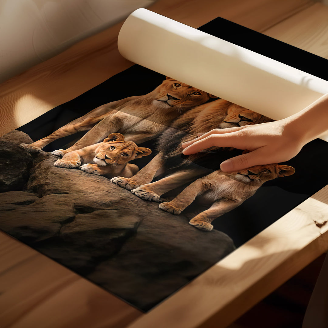 Roaring Lion Family Canvas Print
