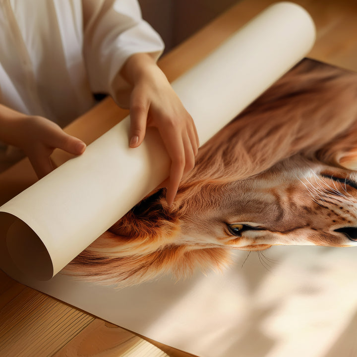 Majestic Lion Profile Canvas – Minimalist Safari Wall Art