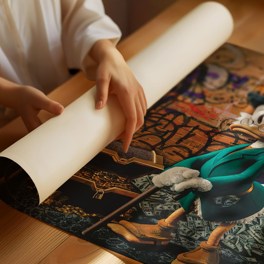 Uncle Scrooge Millionaire Painting – Pop Graffiti Canvas Wall Art