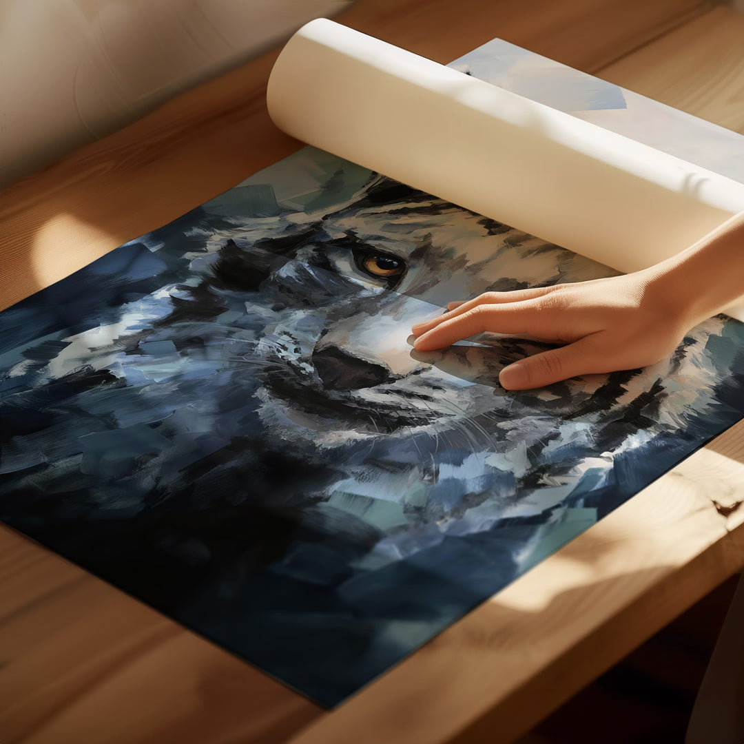 Abstract Painting of a Wild Cat