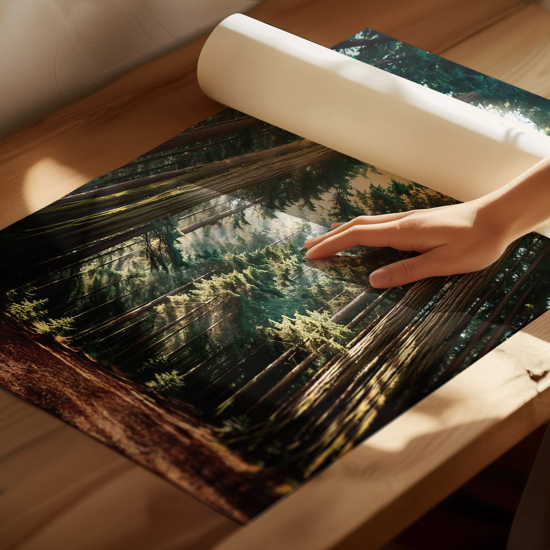 Mary in the Forest Canvas Print – Heavenly Mother Nature Art