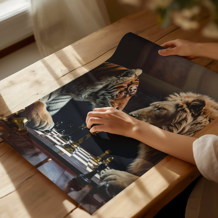 Lion vs Tiger Game of Beast Canvas Print
