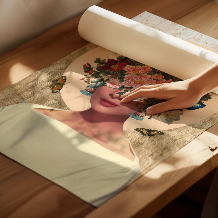 Abstract Floral Head Woman Canvas Print