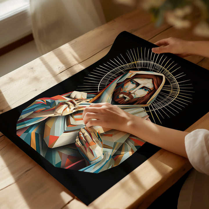 Jesus Wall Art  Abstract Jesus Painting  Christian Wall Art  Farmhouse Wall Decor