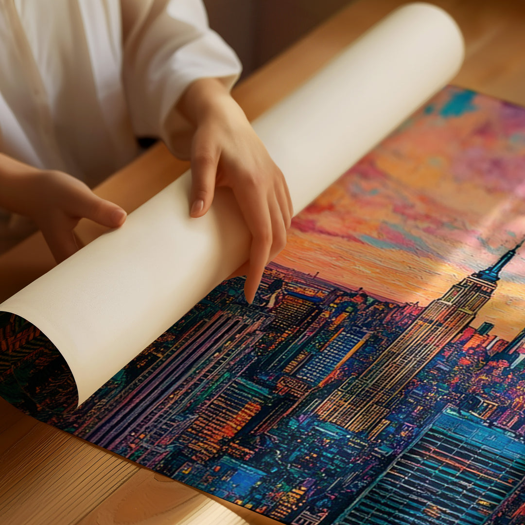 New York City Sunrise Canvas Print – Urban Skyline Wall Art