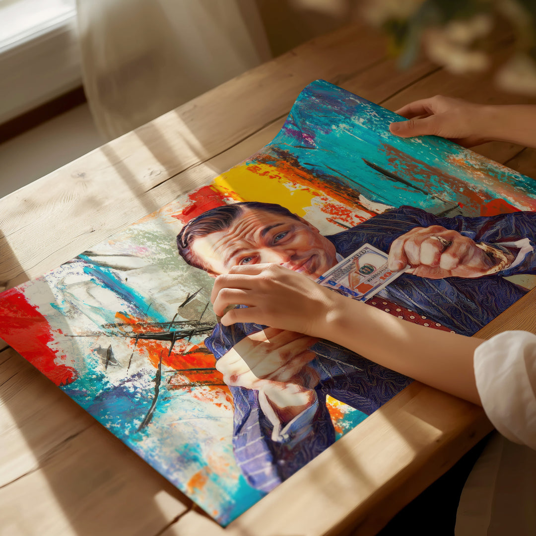 Wolf of Wall Street, Canvas Wall Art, Money Talks, Modern Pop Art