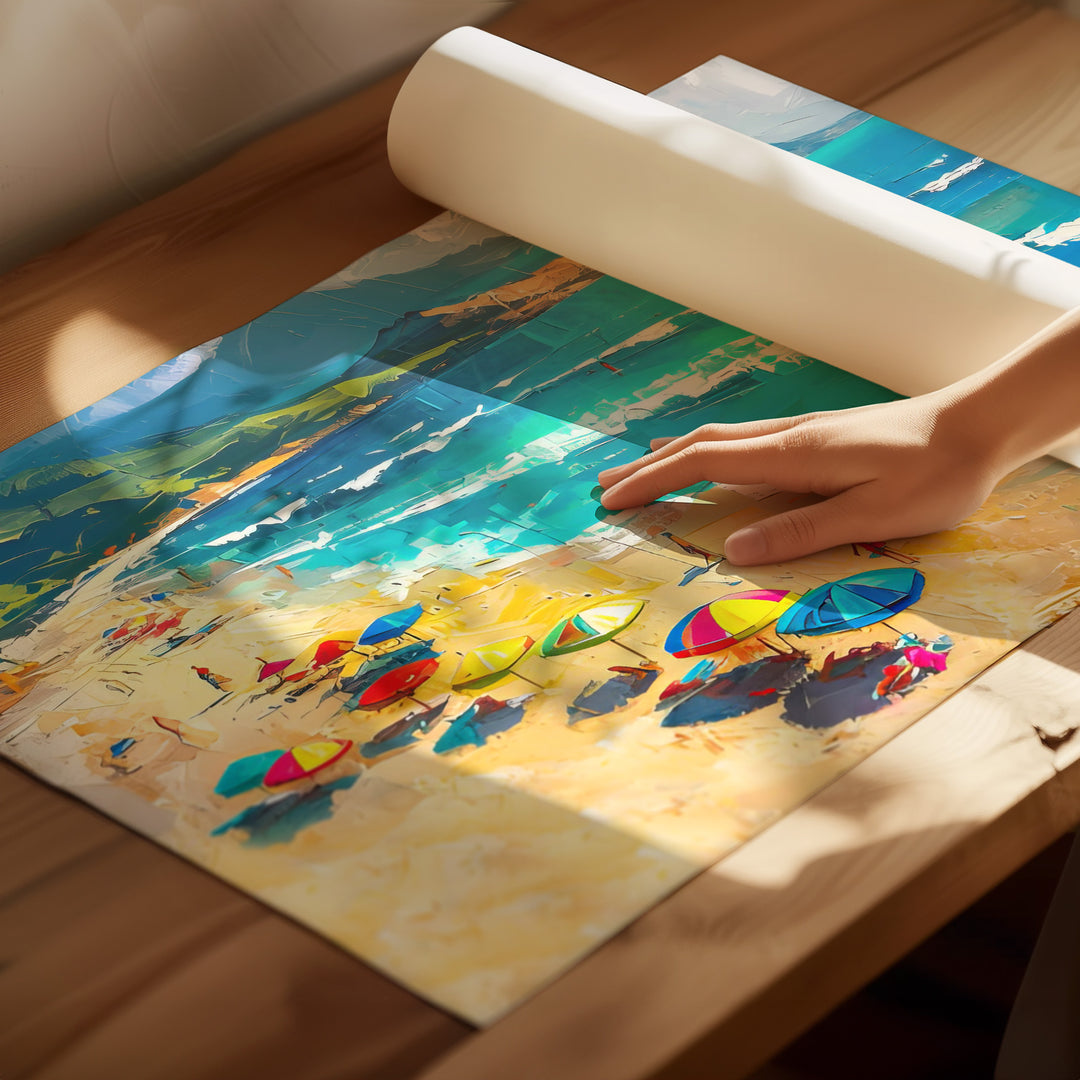 Beach Sunny Day Canvas Print – Ocean Coastal Wall Art