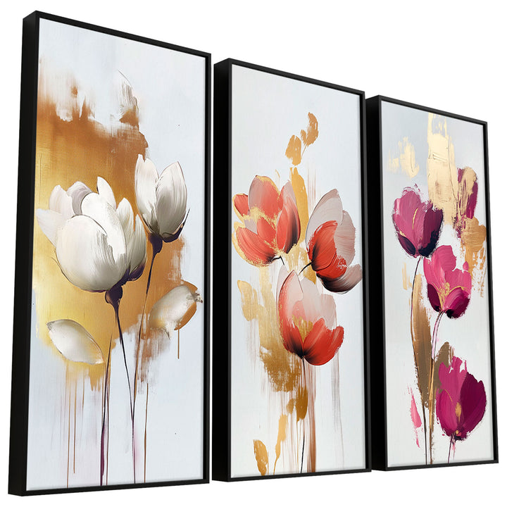 Elegant Flowers Frame 3 Pieces