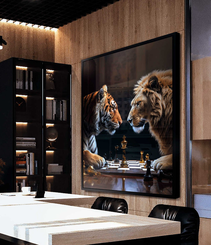 Lion vs Tiger Game of Beast Canvas Print