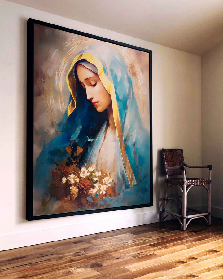 Mother Mary Our Lady of Grace  Virgin Mary Watercolor Painting, Spiritual Catholic Prints