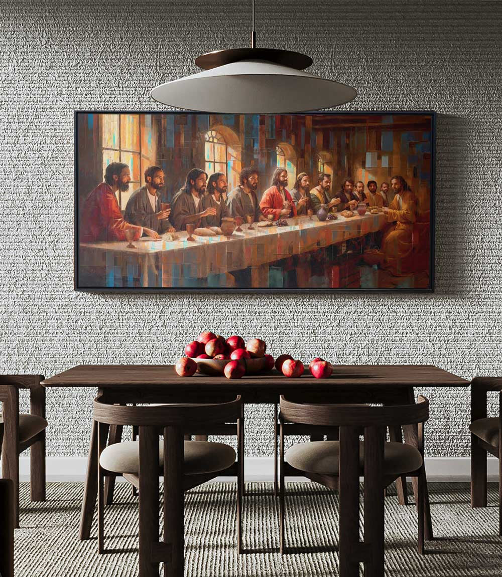 Holy Supper Grid Canvas – Modern Last Supper Wall Art