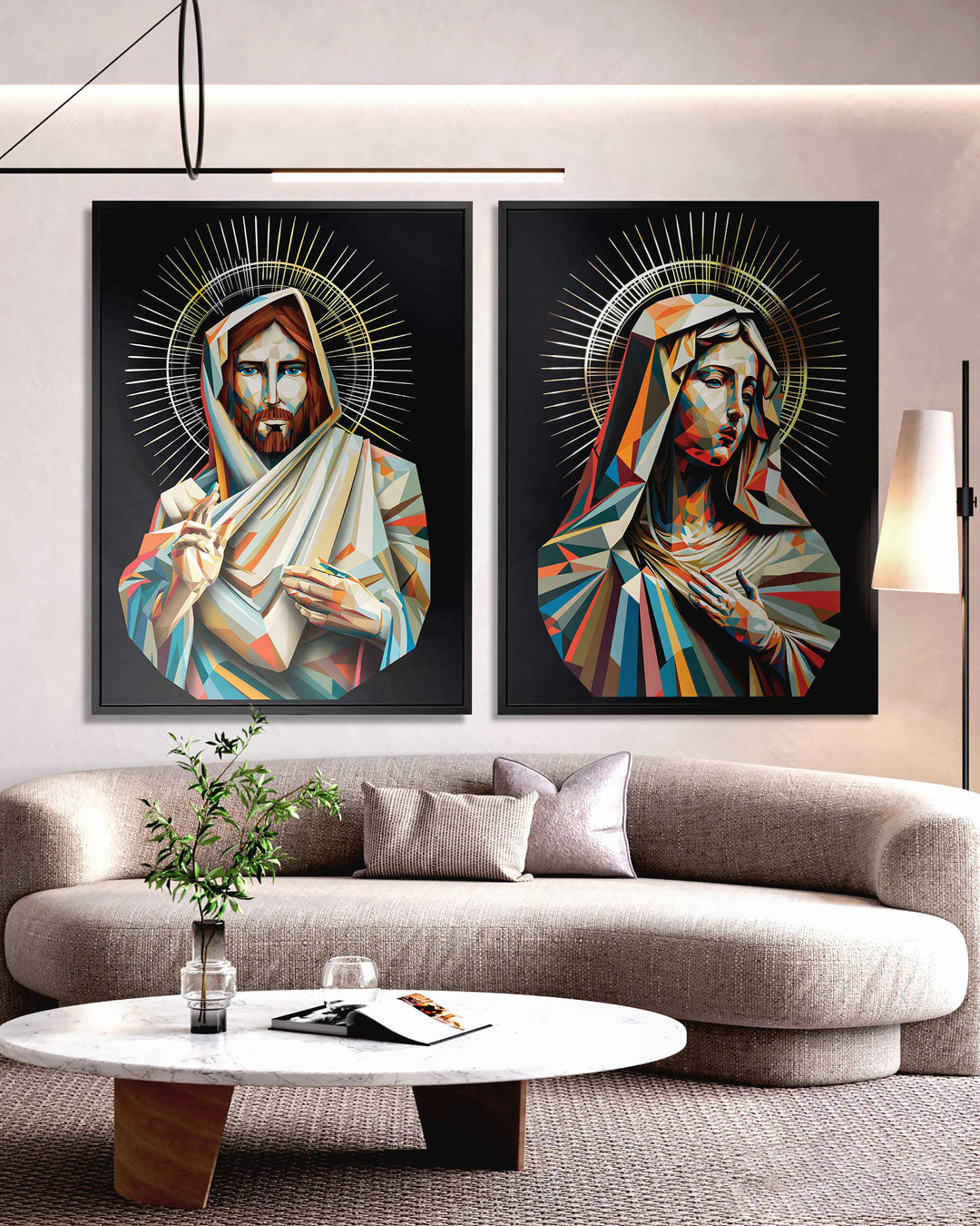 Jesus Wall Art  Abstract Jesus Painting  Christian Wall Art  Farmhouse Wall Decor
