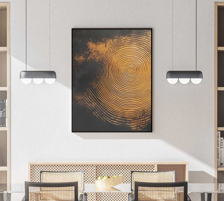 Abstract Painting Golden Ripples
