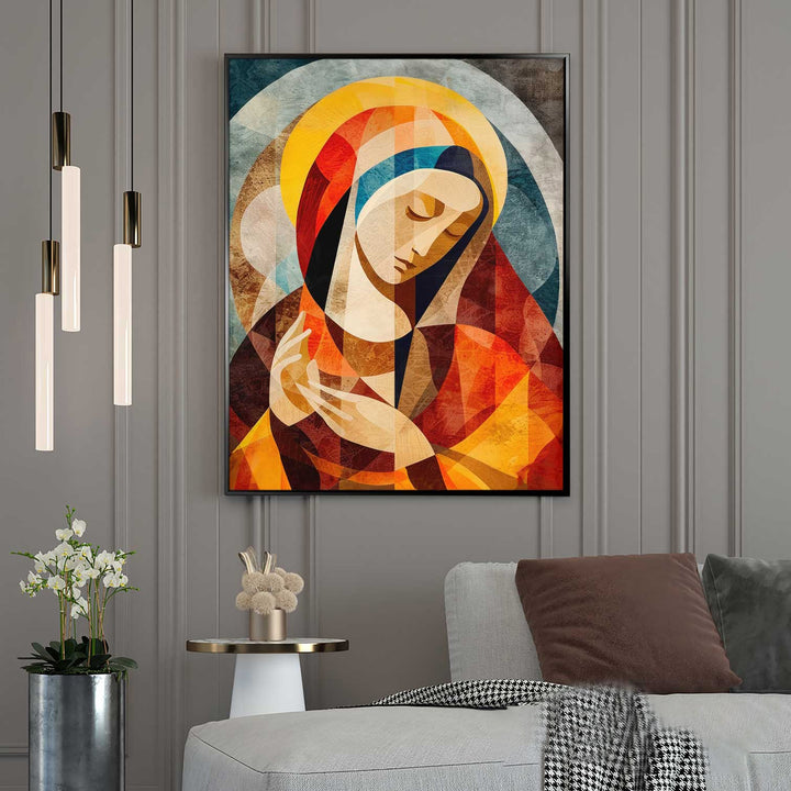 Abstract Painting of Virgin Mary