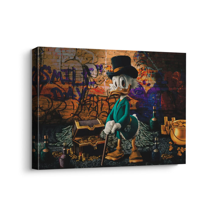 Uncle Scrooge Millionaire Painting – Pop Graffiti Canvas Wall Art