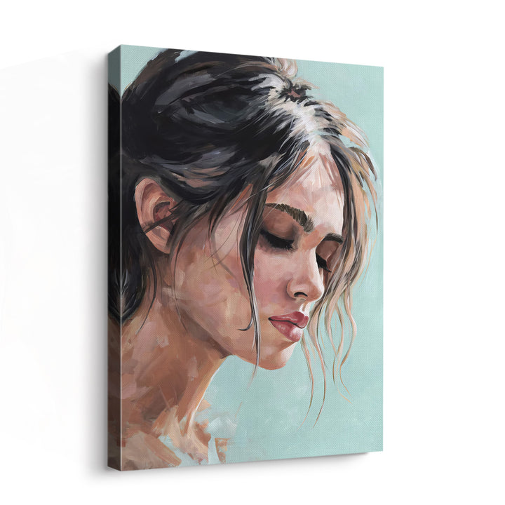 Tranquil Beauty – Modern Female Portrait Canvas Art