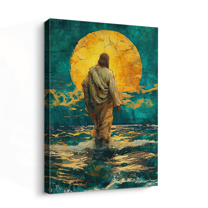 Abstract Painting of Jesus on Water