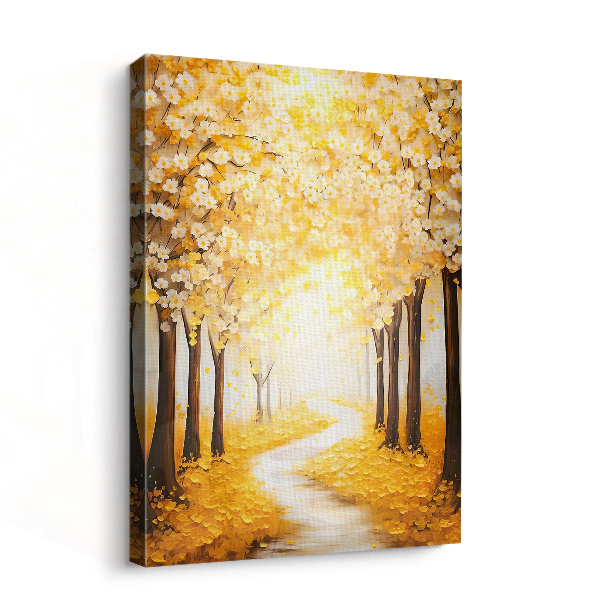 Golden Tree of Life Canvas Peaceful Abstract Nature Art | Artbyusuf