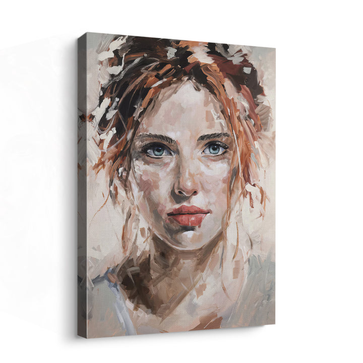 Flame & Focus – Abstract Redhead Portrait Canvas Print