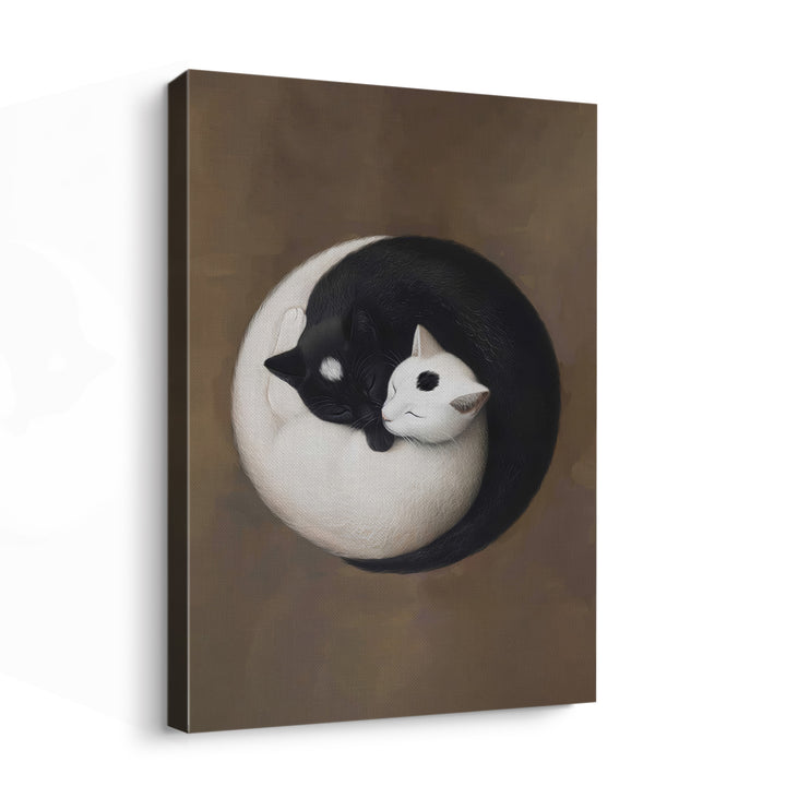 Yin Yang Cats Canvas Print