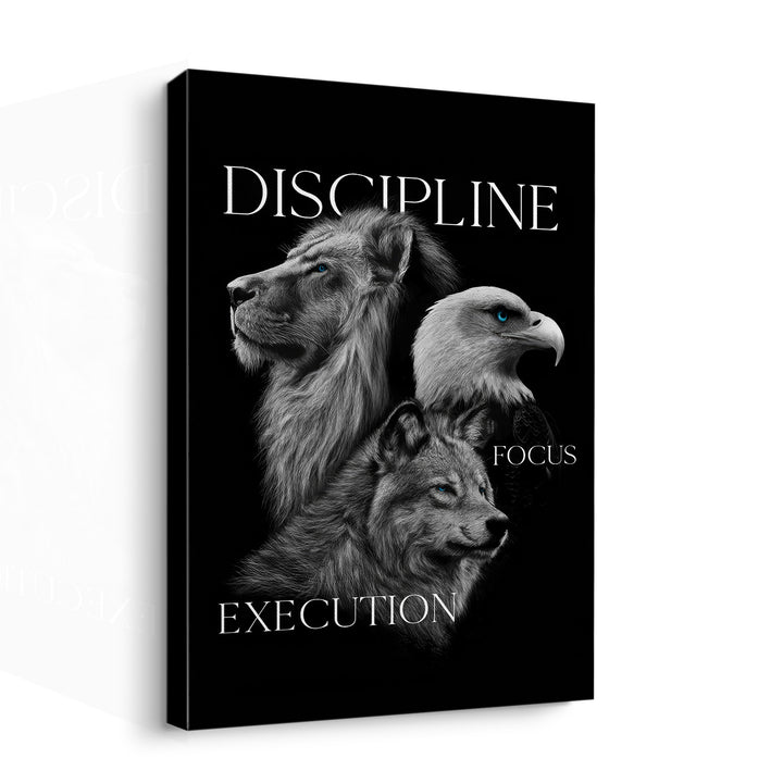The Power Trio – Discipline, Execution & Focus Canvas Wall Art