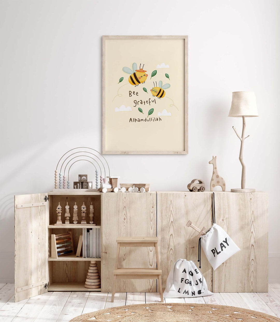 Bee Grateful Alhamdulillah | Islamic Kids Wall Art