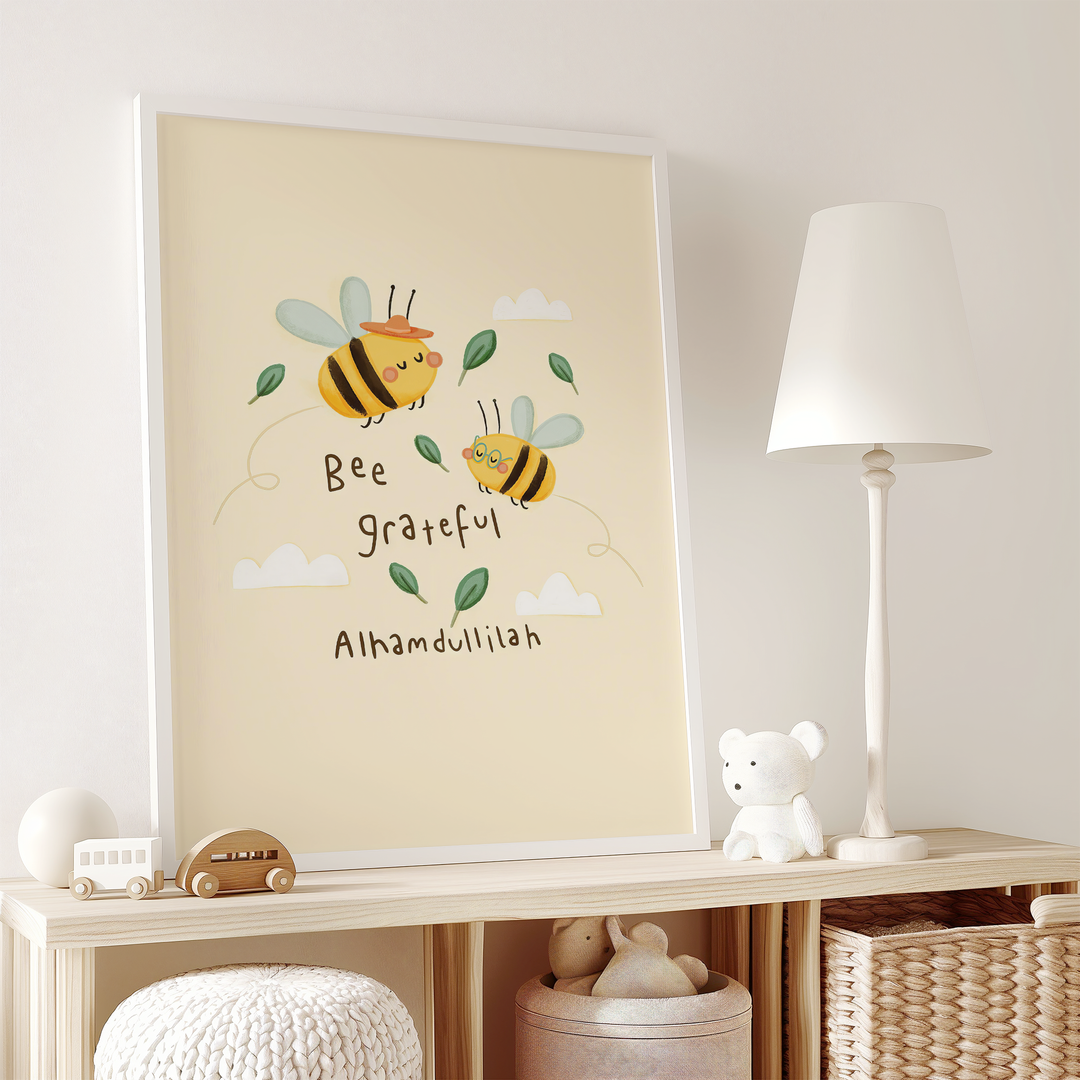 Bee Grateful Alhamdulillah | Islamic Kids Wall Art