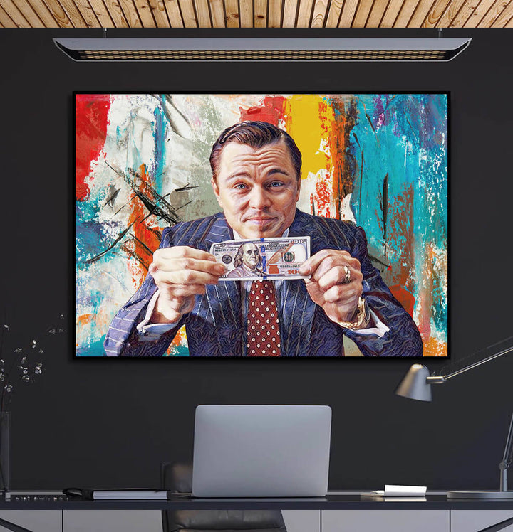 Wolf of Wall Street, Canvas Wall Art, Money Talks, Modern Pop Art