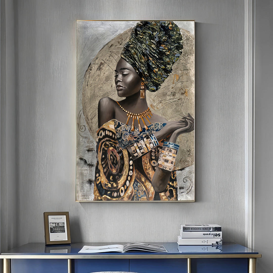Black African Woman Abstract Painting