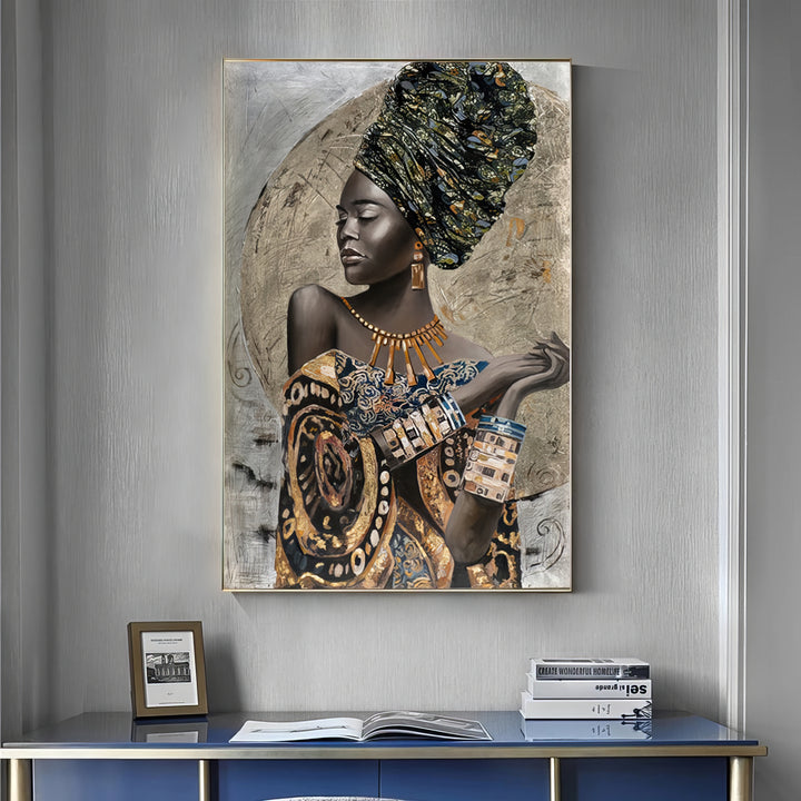 Black African Woman Abstract Painting