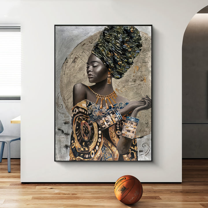 Black African Woman Abstract Painting