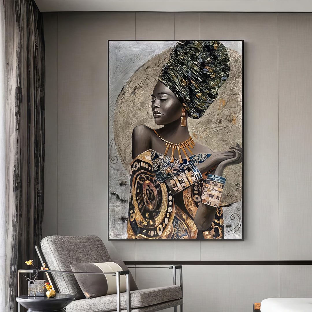 Black African Woman Abstract Painting